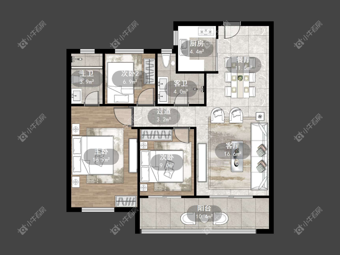 镇江中南熙悦城中南二期在售二手房源户型图_小牛看房