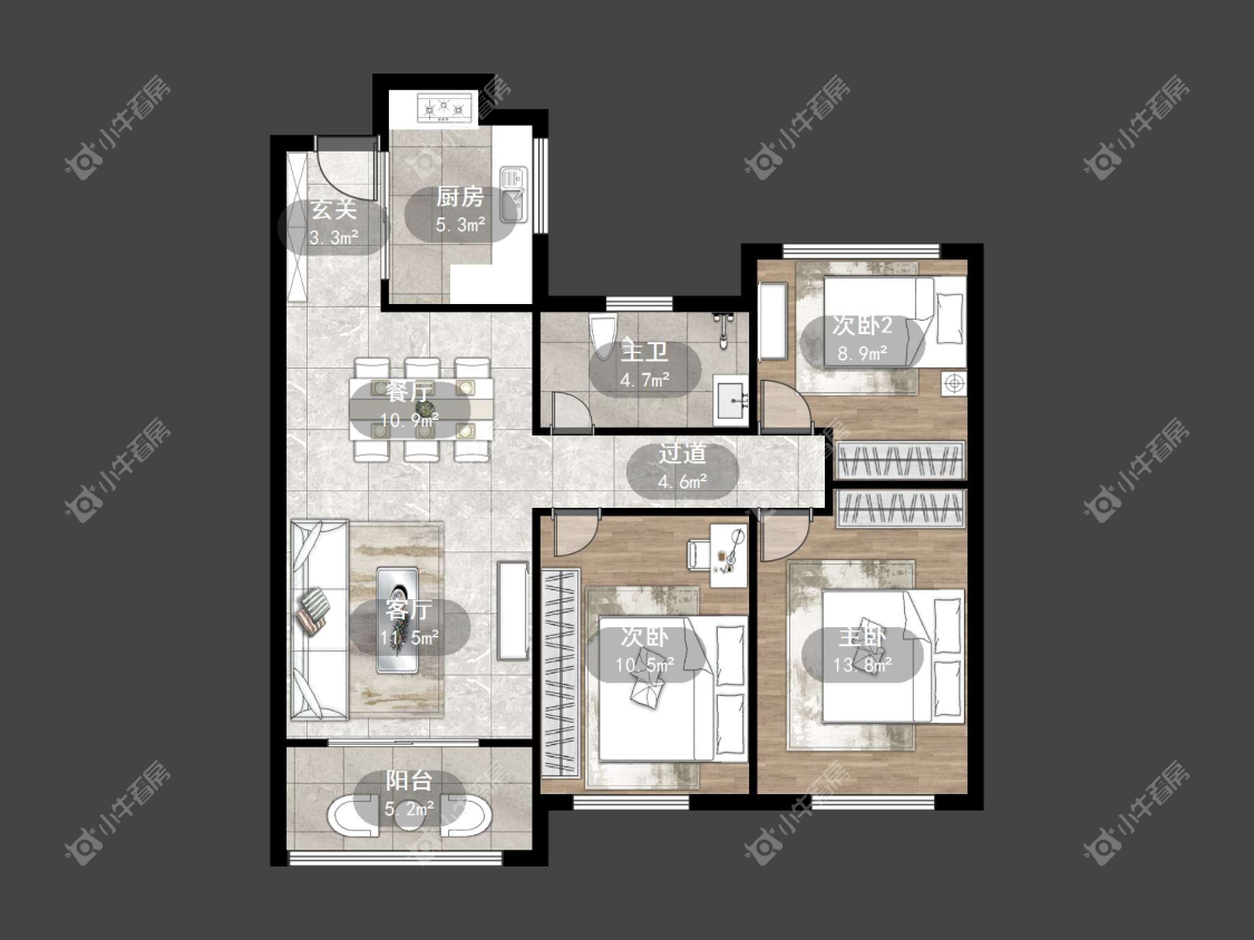 镇江华都幸福里在售二手房源户型图_小牛看房