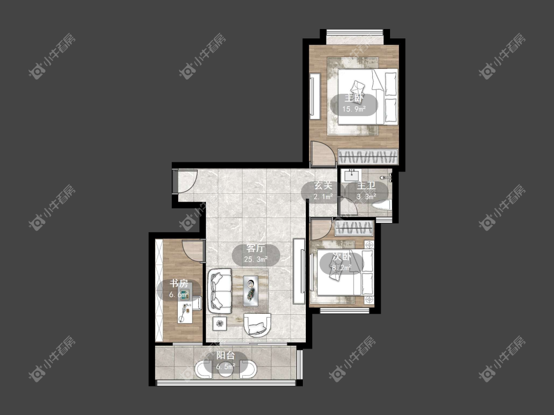 镇江恒大名都二三期在售二手房源户型图_小牛看房