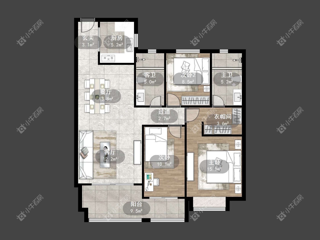 镇江恒大名都二三期在售二手房源户型图_小牛看房
