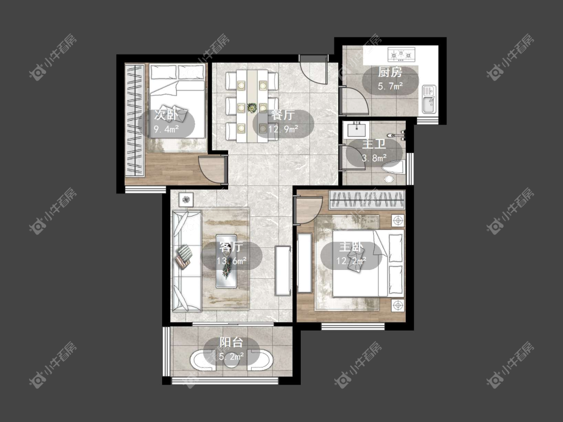 镇江天波城在售二手房源户型图_小牛看房