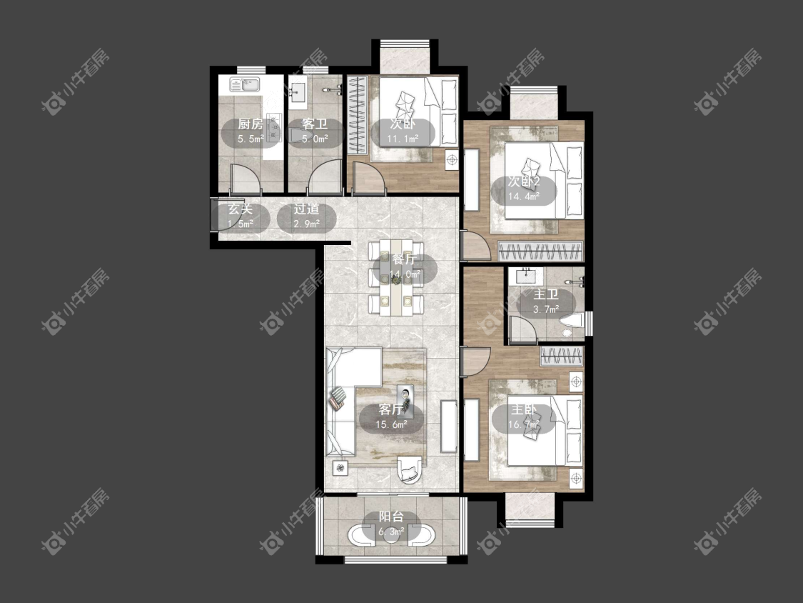 镇江华都锦城在售二手房源户型图_小牛看房