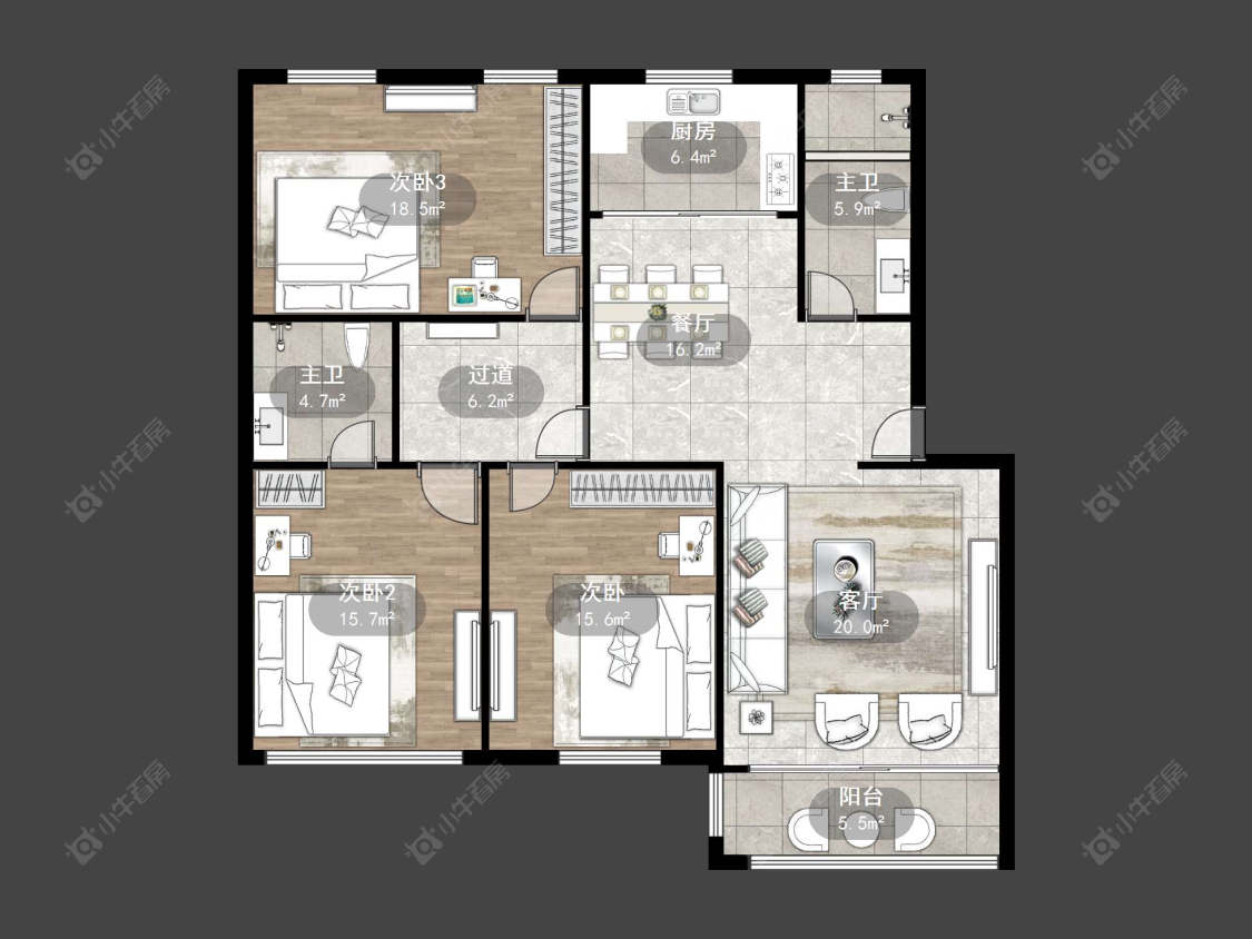 丹阳河畔花园在售二手房源户型图_小牛看房
