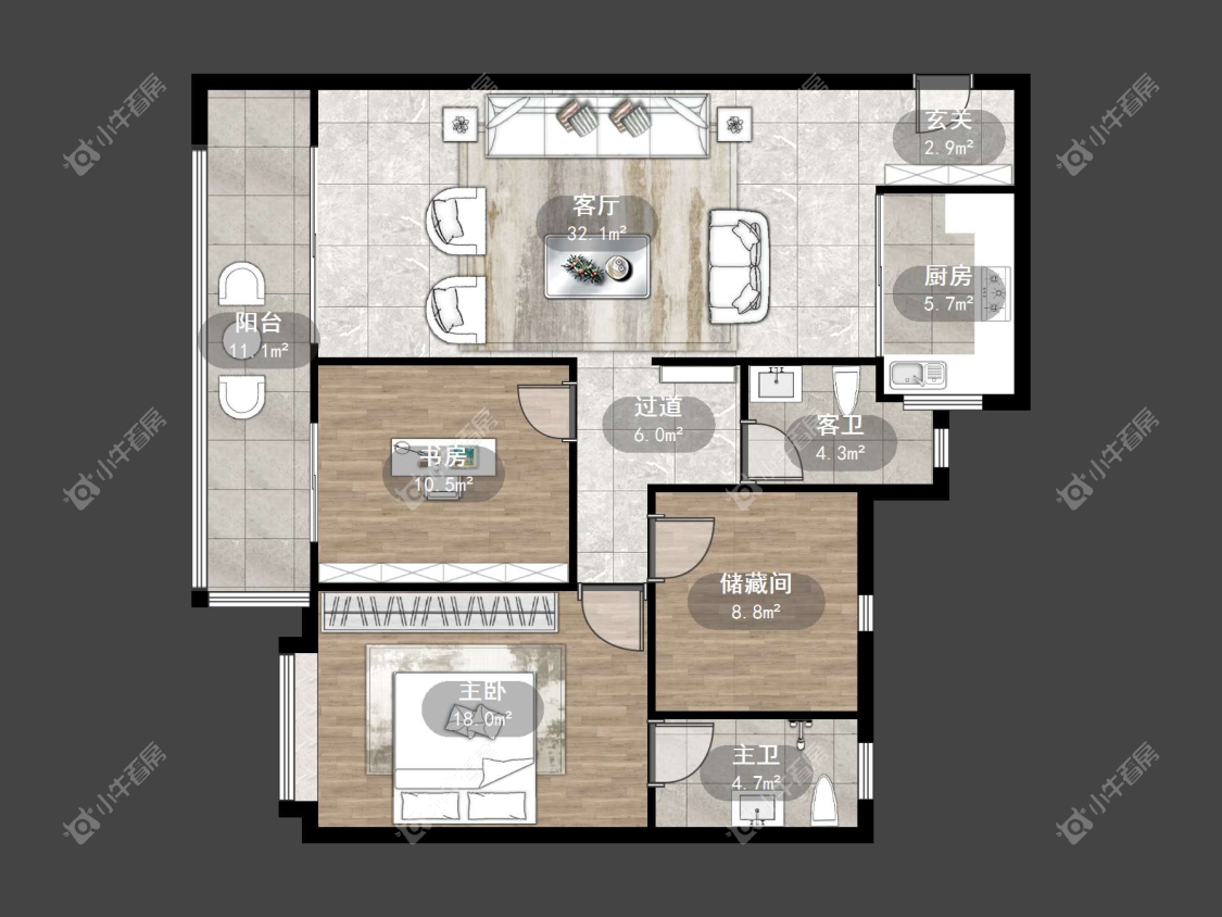 镇江金茂国际社区在售二手房源户型图_小牛看房