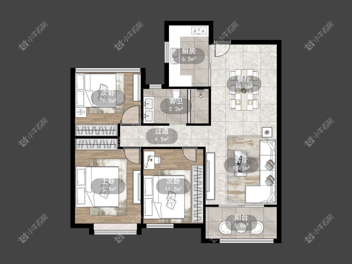镇江华都锦城在售二手房源户型图_小牛看房