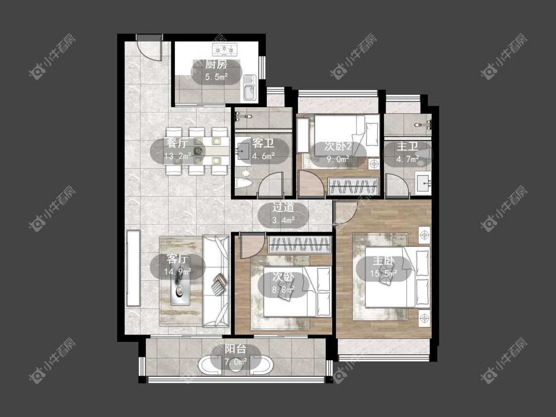 镇江碧桂园樾府在售二手房源户型图_小牛看房