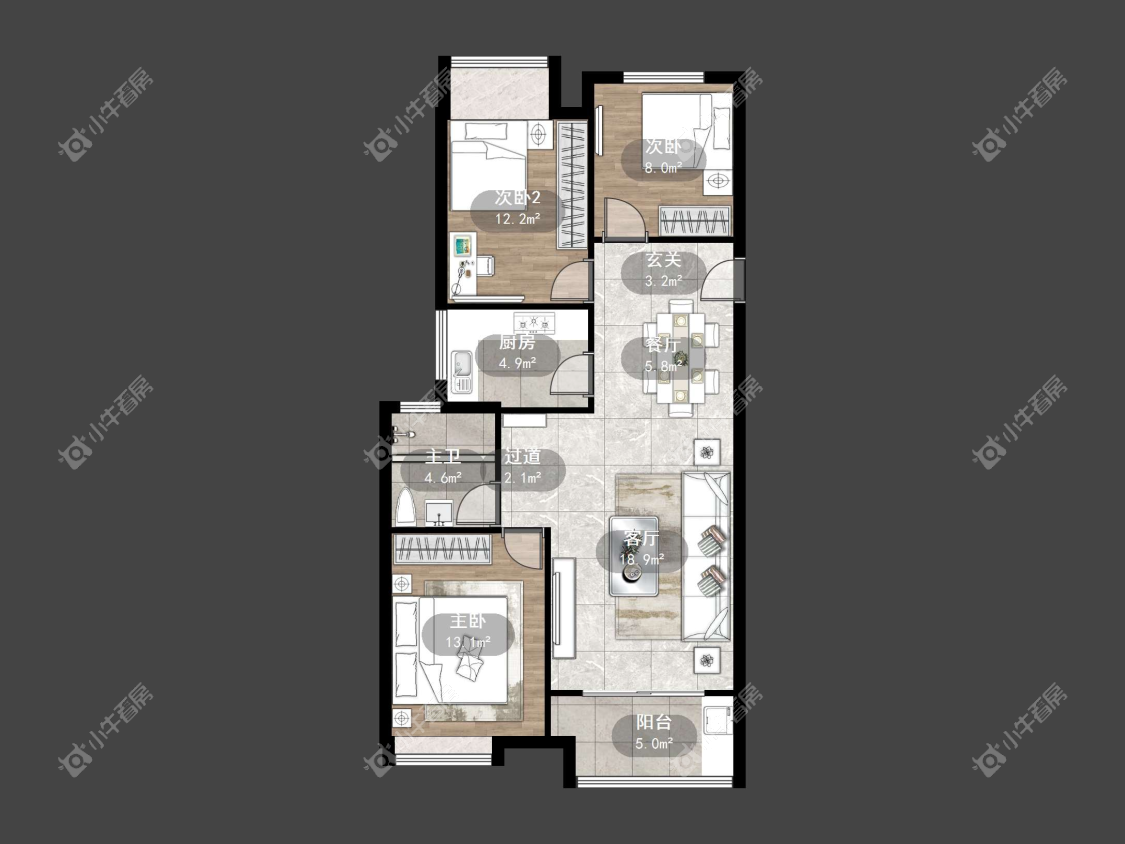 镇江华都幸福里在售二手房源户型图_小牛看房