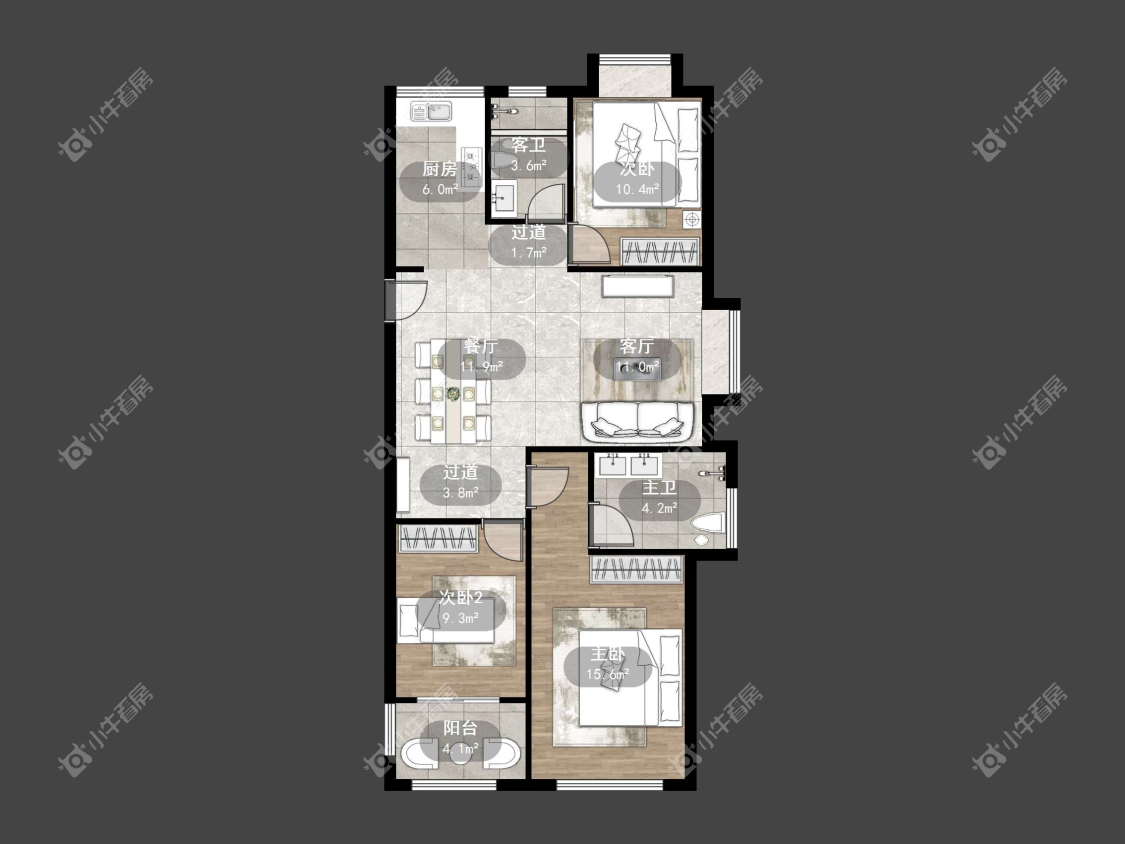 镇江荣城国际一期在售二手房源户型图_小牛看房