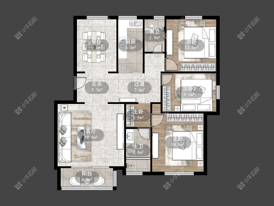 镇江东南新城在售二手房源户型图_小牛看房