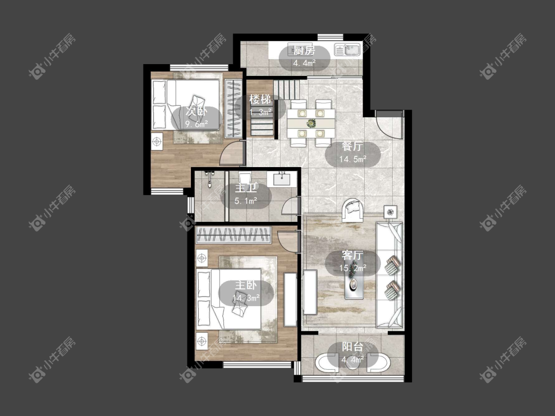 镇江天福花园在售二手房源户型图_小牛看房