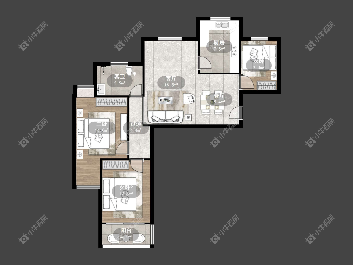 镇江东南新城在售二手房源户型图_小牛看房
