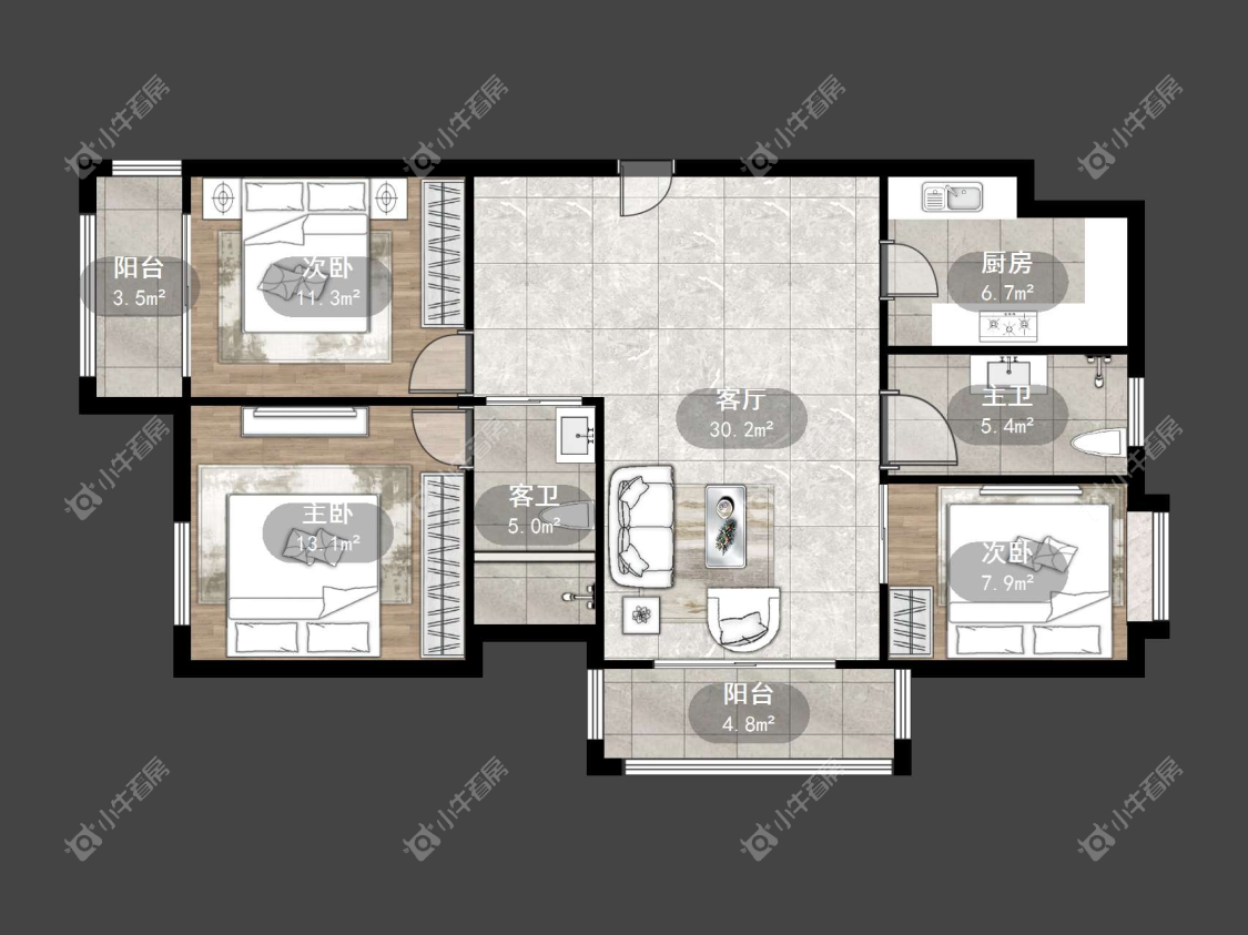 镇江天悦名城在售二手房源户型图_小牛看房