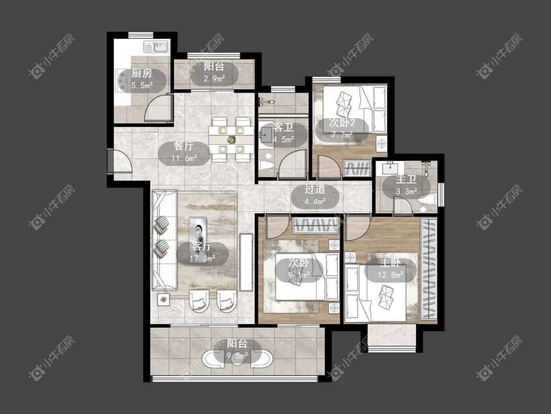 镇江爱家尚城在售二手房源户型图_小牛看房