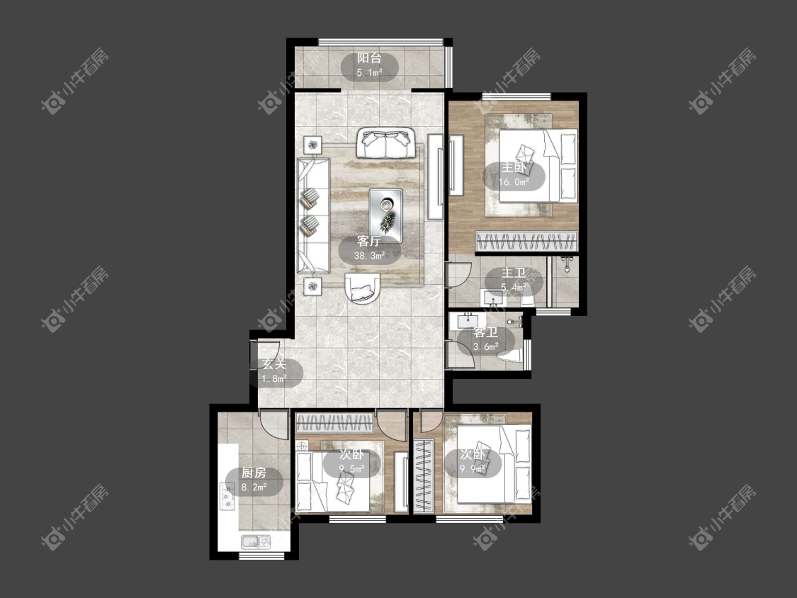 镇江练湖新城在售二手房源户型图_小牛看房
