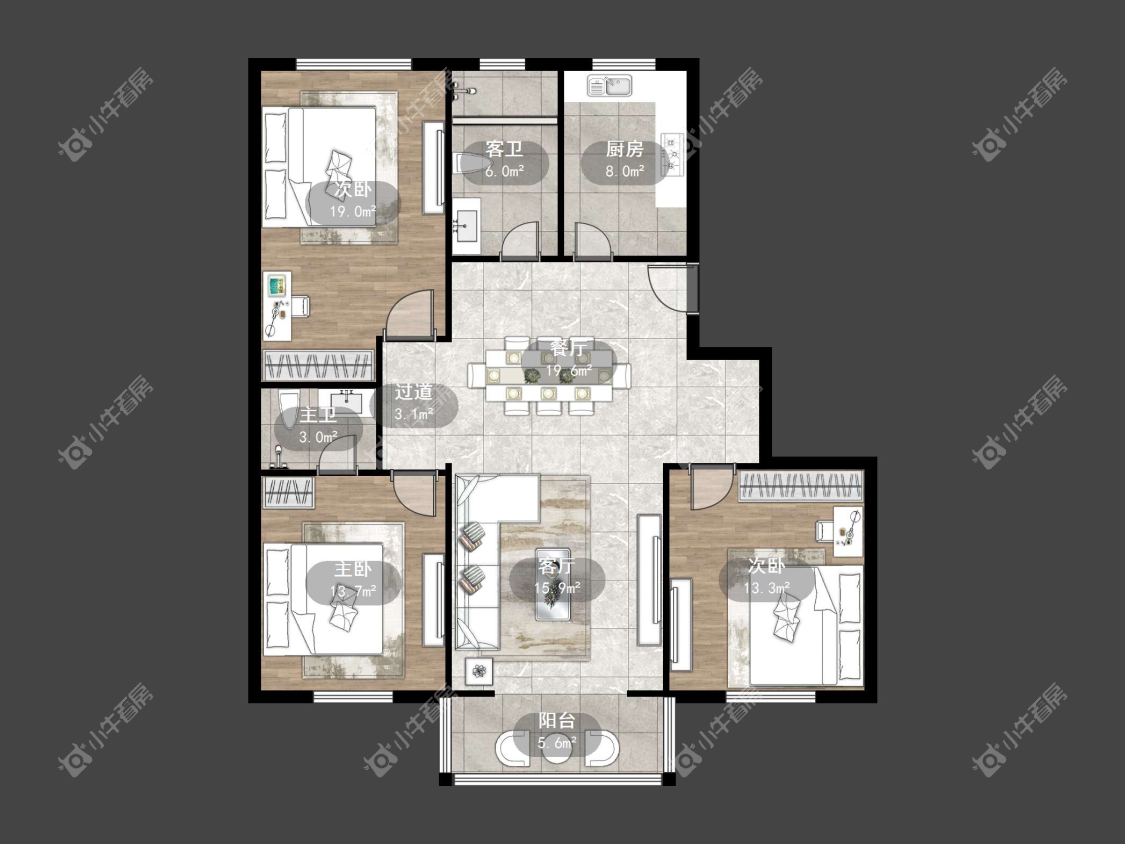 镇江华南新村在售二手房源户型图_小牛看房