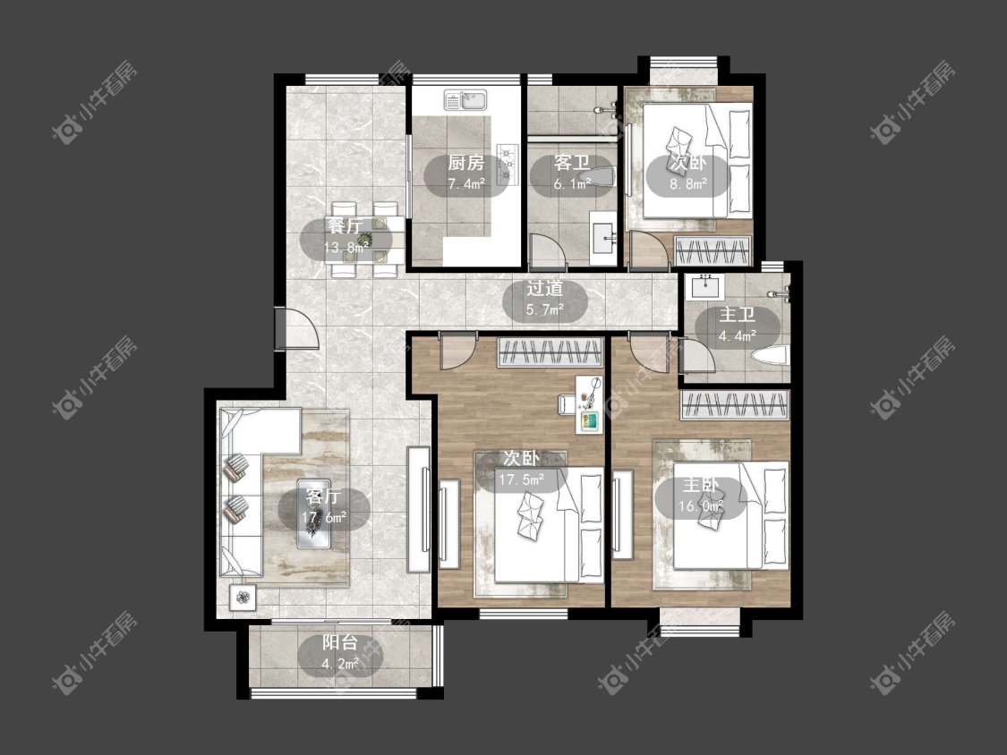 镇江锦尚名都在售二手房源户型图_小牛看房