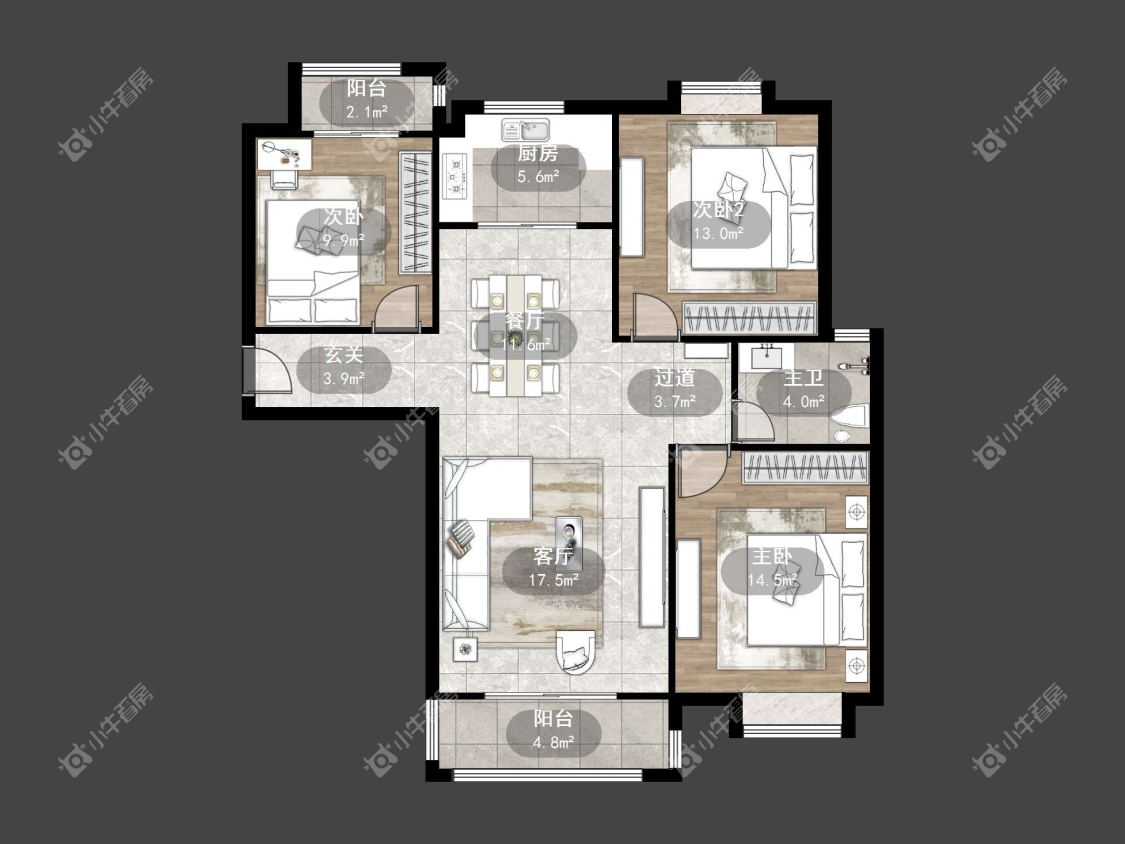 镇江汇金天地在售二手房源户型图_小牛看房