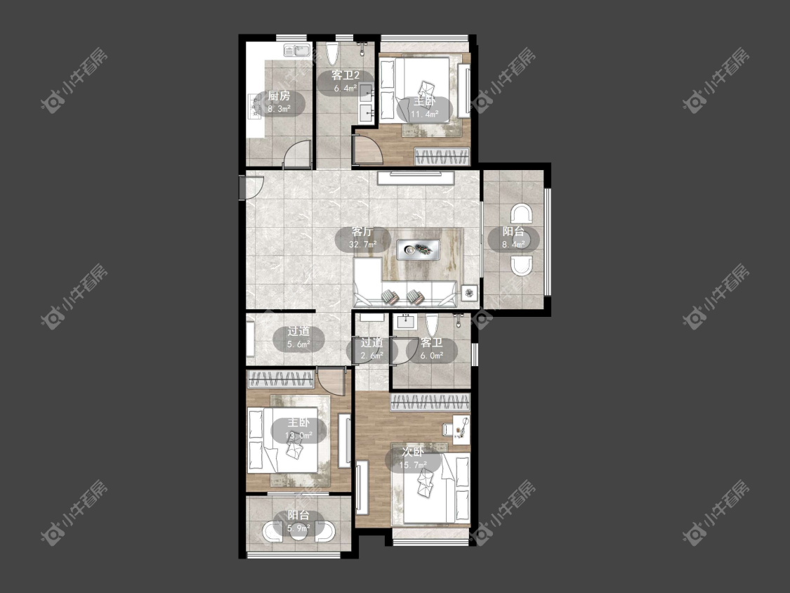镇江华都锦城在售二手房源户型图_小牛看房