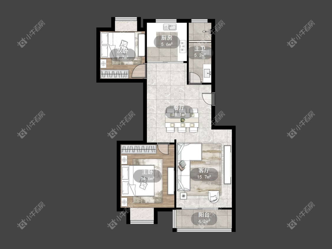 镇江锦尚名都在售二手房源户型图_小牛看房
