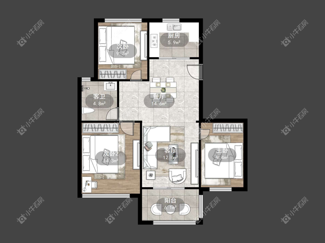 镇江滨河凤凰城在售二手房源户型图_小牛看房