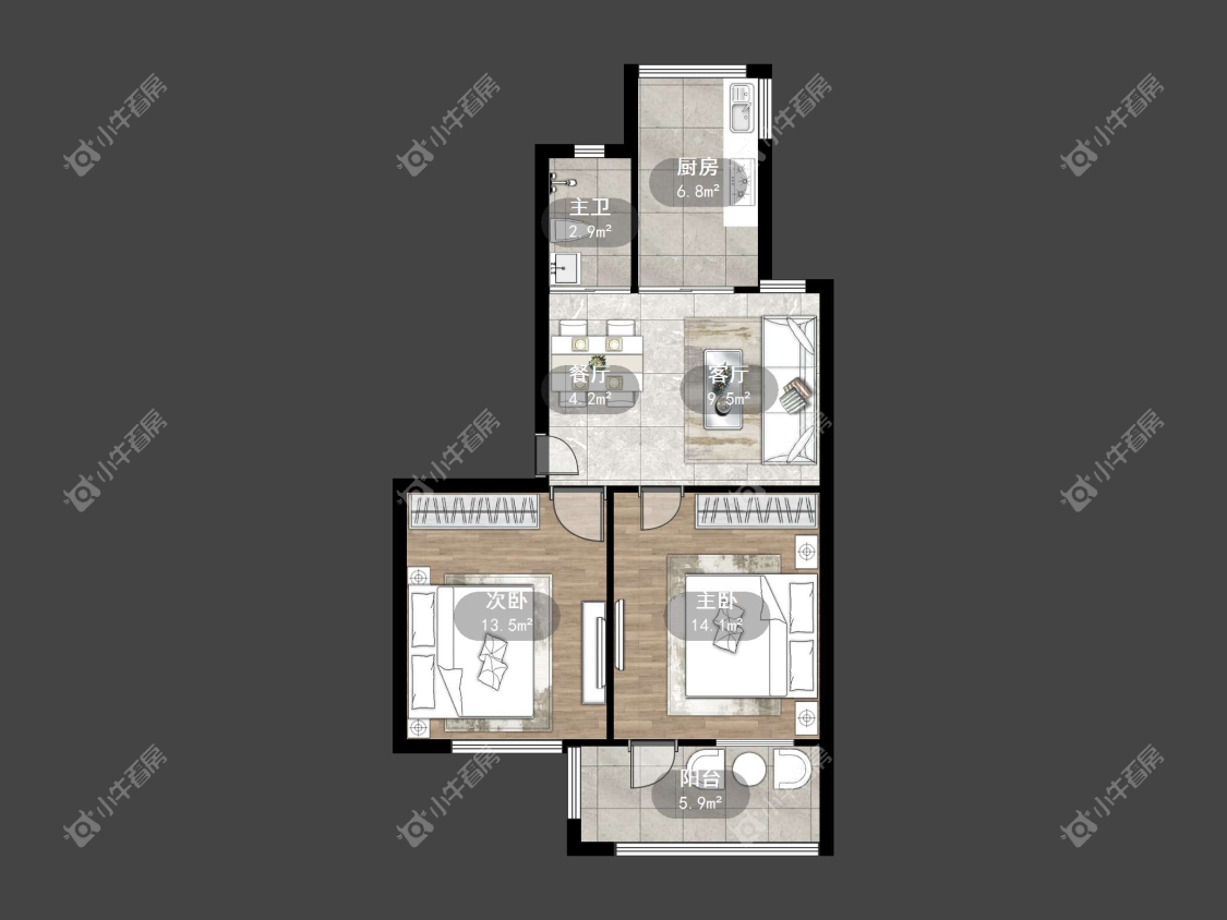 镇江马家庄教工楼在售二手房源户型图_小牛看房