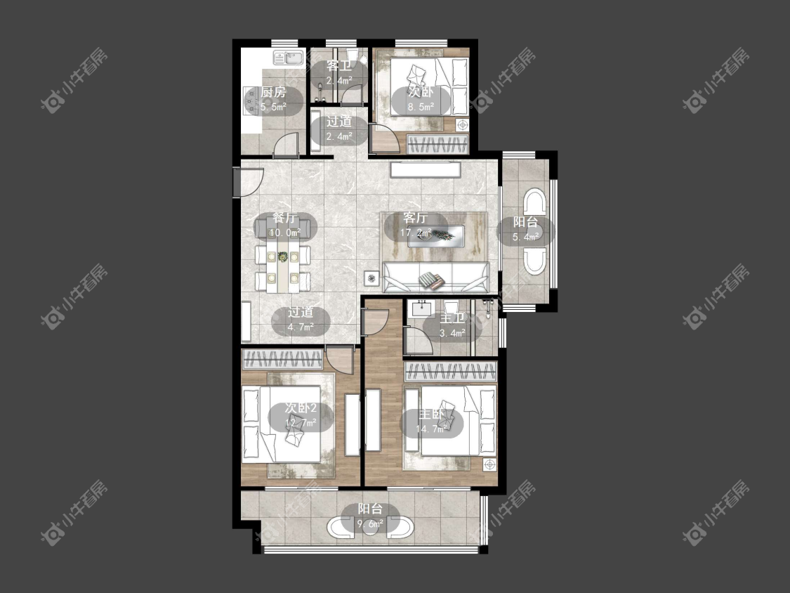 镇江荣城国际（中央公馆）在售二手房源户型图_小牛看房