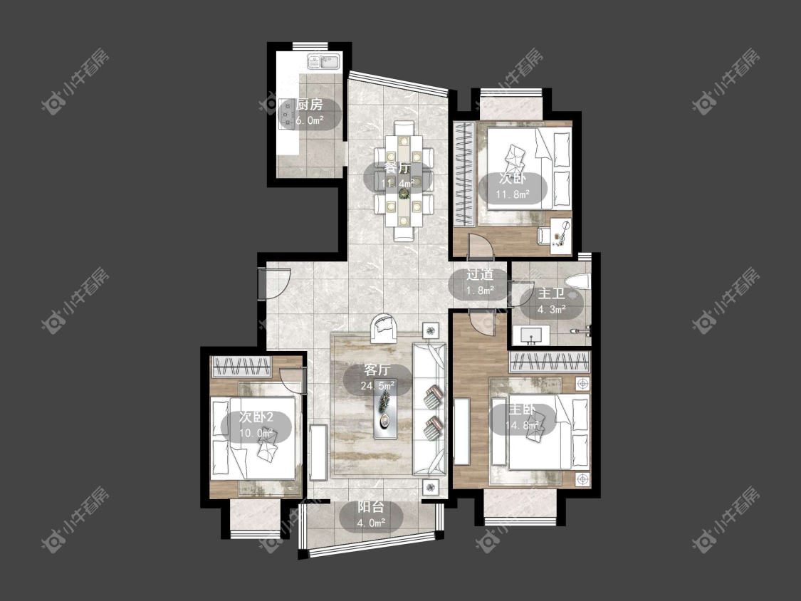 镇江金色家园在售二手房源户型图_小牛看房