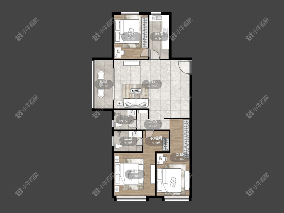 镇江汇金天地在售二手房源户型图_小牛看房