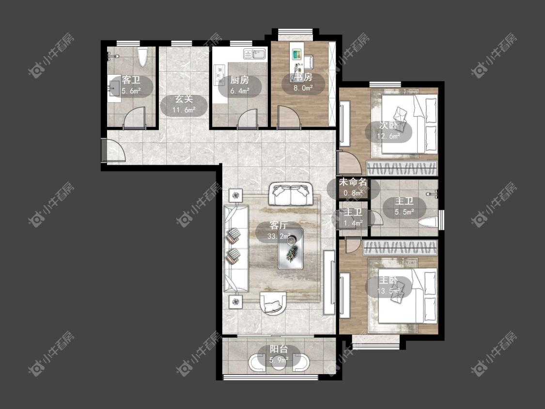 镇江天波城在售二手房源户型图_小牛看房