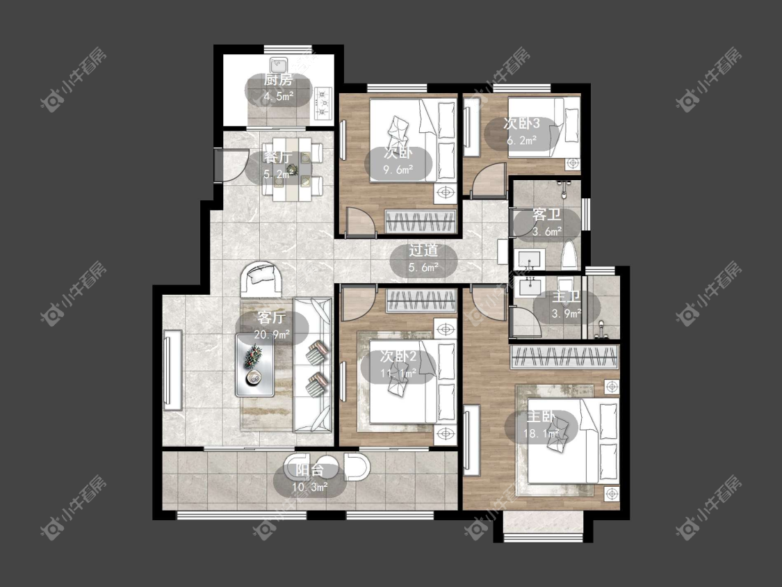 镇江中南君悦府中南一期在售二手房源户型图_小牛看房