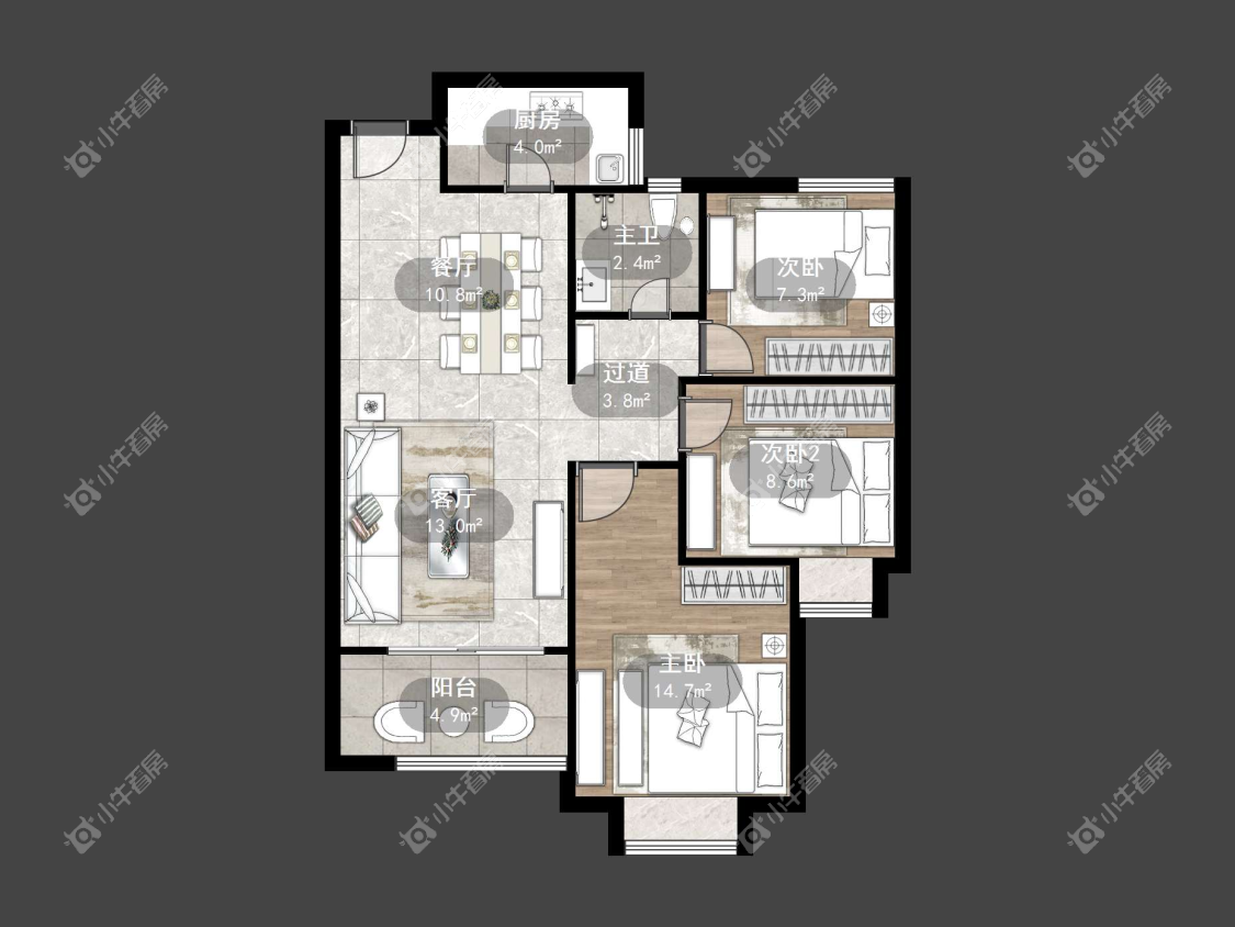 镇江荣城国际一期在售二手房源户型图_小牛看房