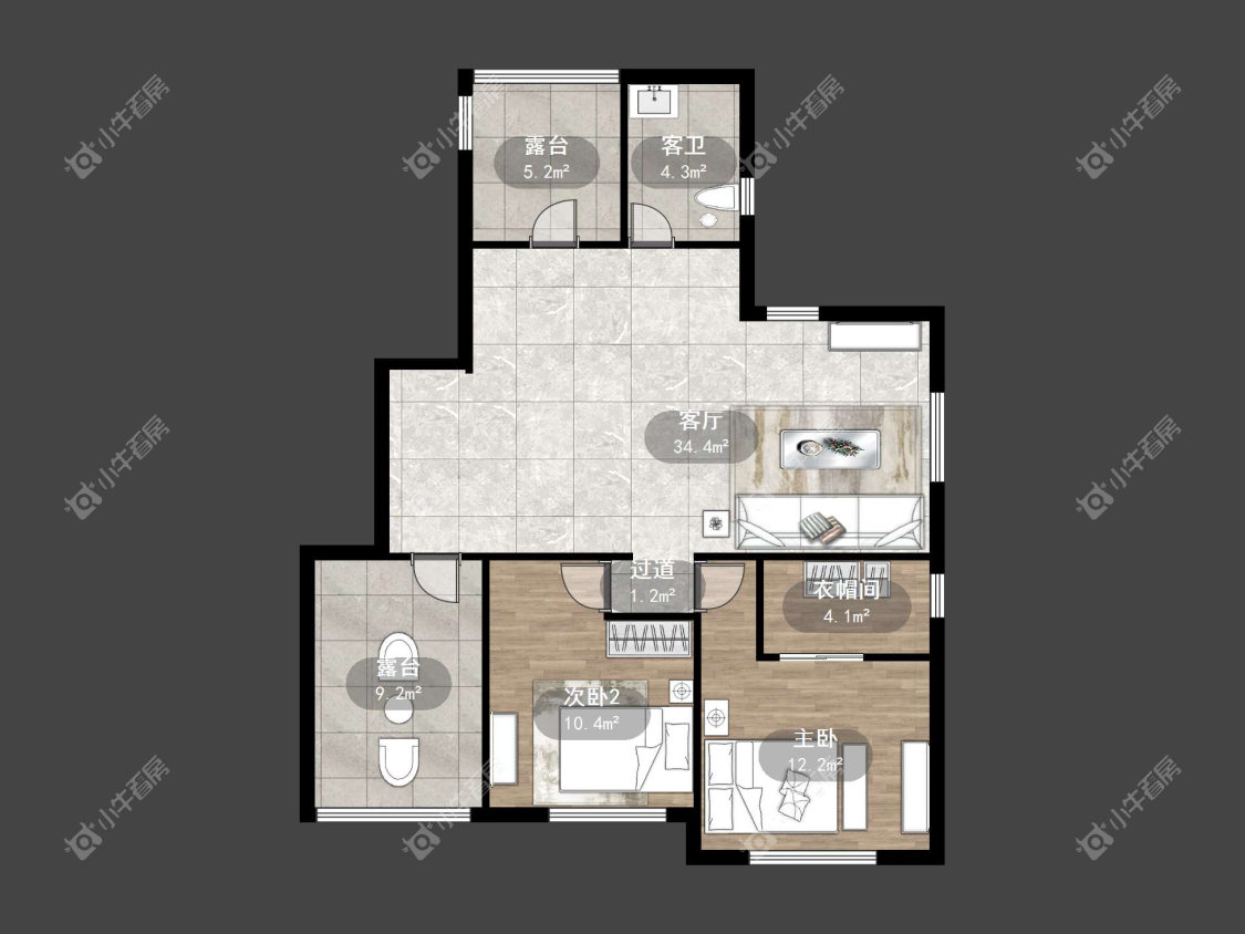 镇江天福花园在售二手房源户型图_小牛看房