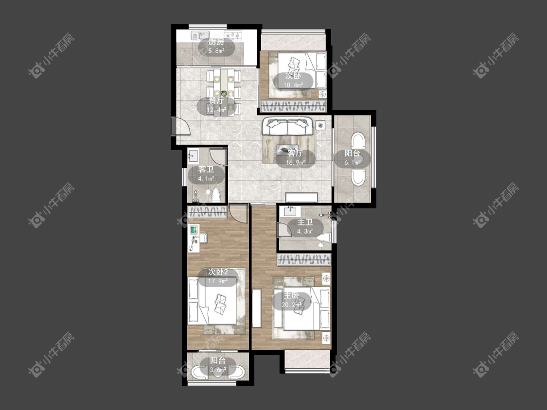 镇江华都幸福里在售二手房源户型图_小牛看房