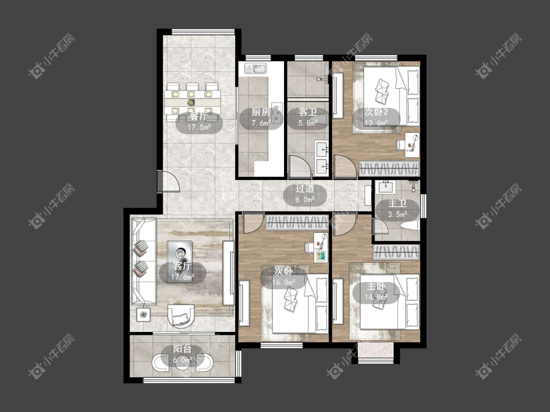 镇江怡心花园在售二手房源户型图_小牛看房
