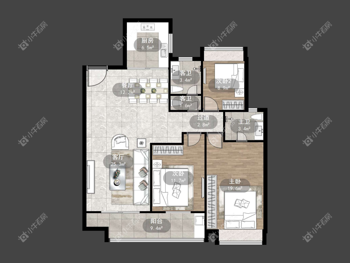 镇江汇金天地在售二手房源户型图_小牛看房