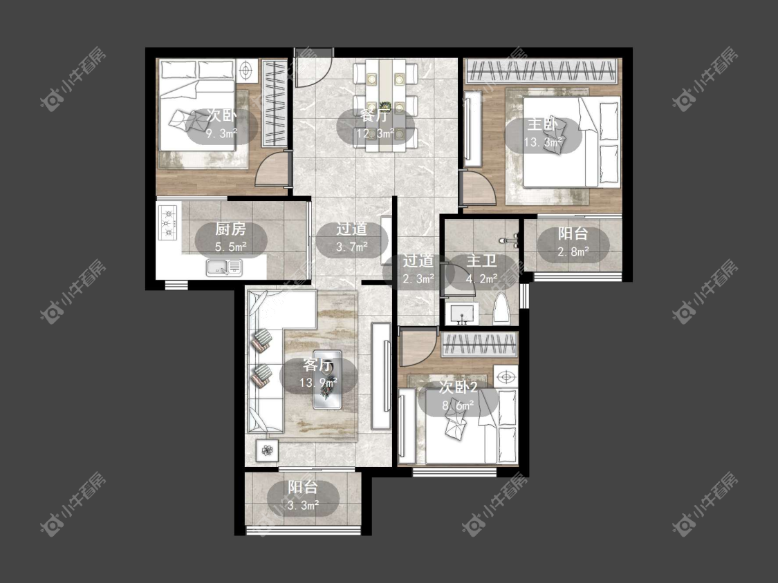 镇江御河熙岸在售二手房源户型图_小牛看房