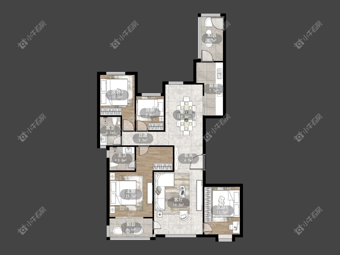 镇江恒大名都二三期在售二手房源户型图_小牛看房