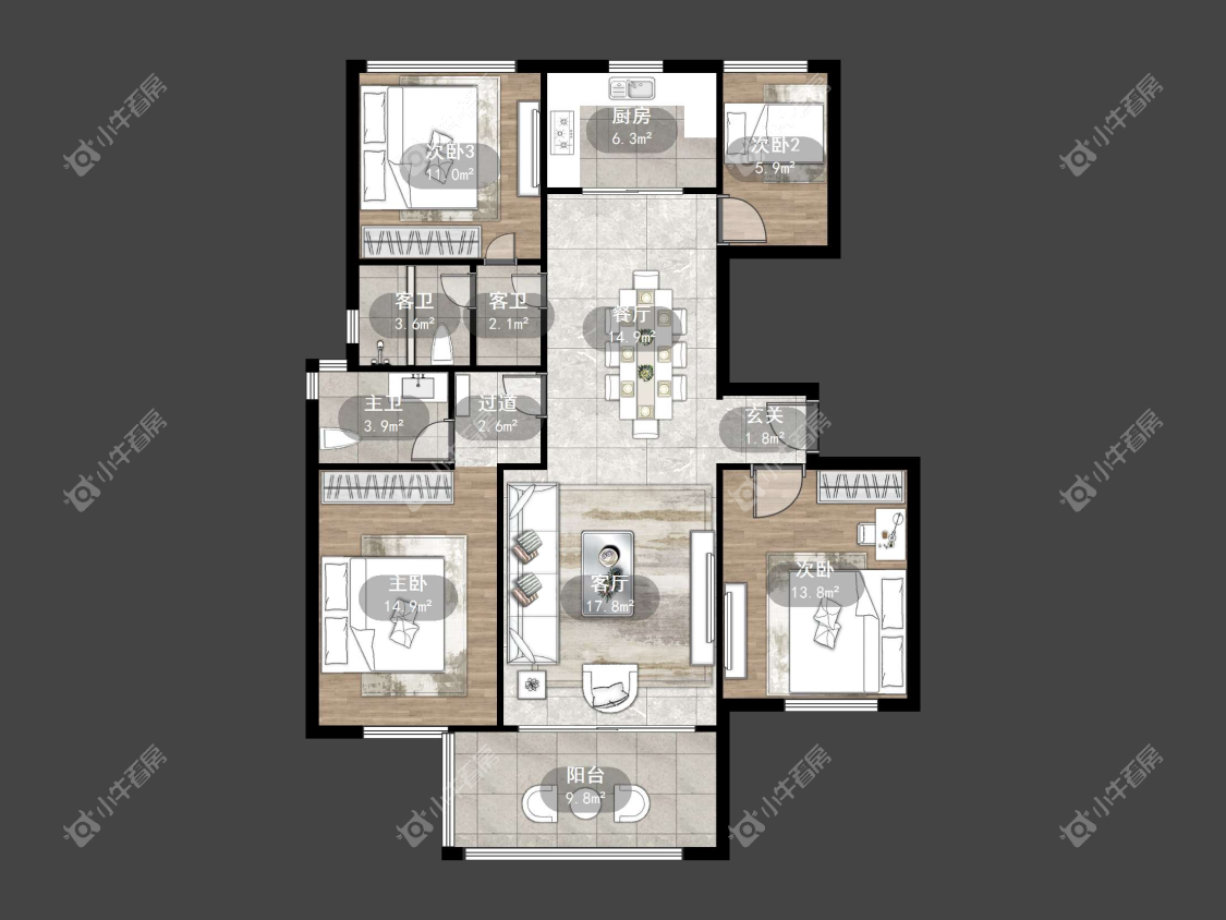 镇江天颐城在售二手房源户型图_小牛看房