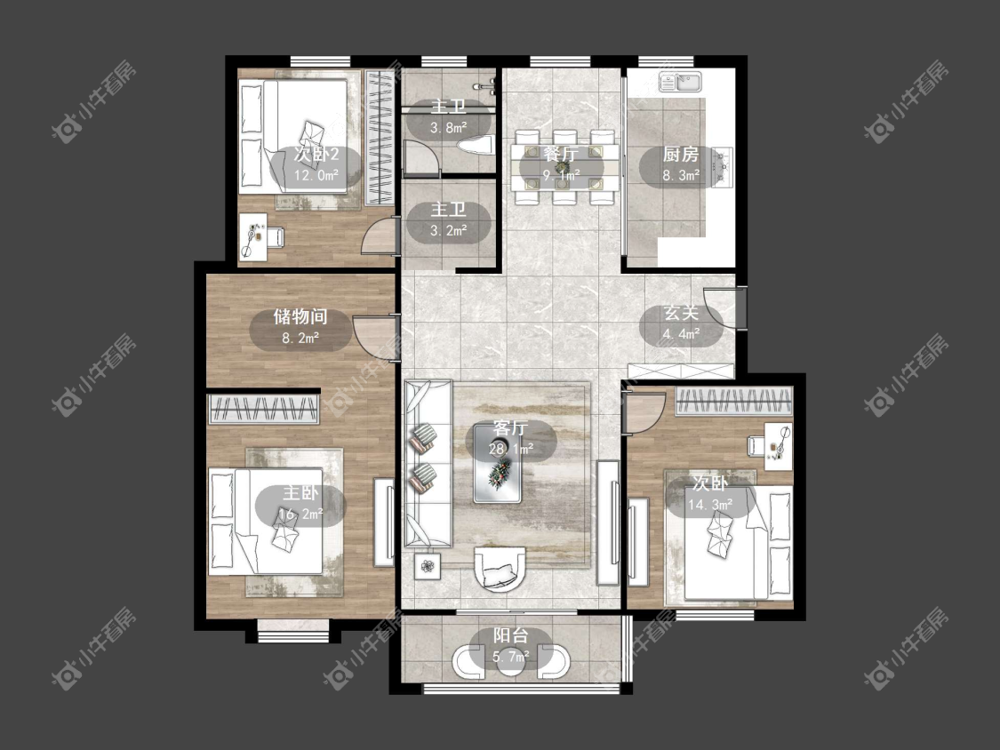 镇江香草苑在售二手房源户型图_小牛看房
