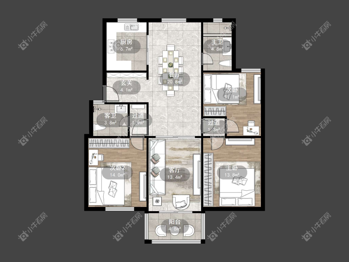 镇江百合苑在售二手房源户型图_小牛看房