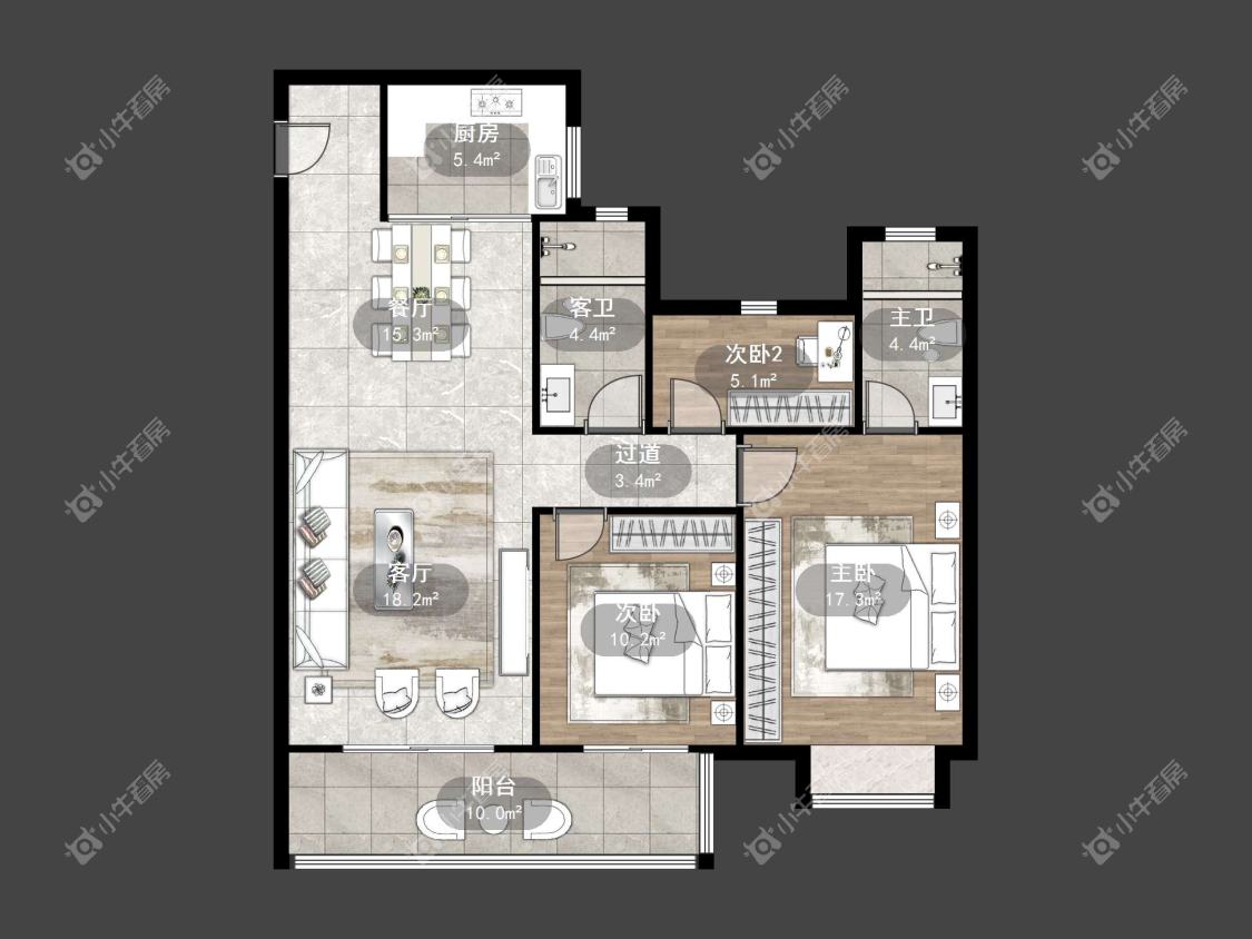 镇江金茂国际社区在售二手房源户型图_小牛看房