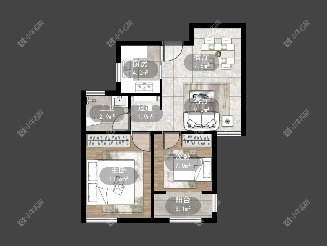 镇江荣城国际一期在售二手房源户型图_小牛看房