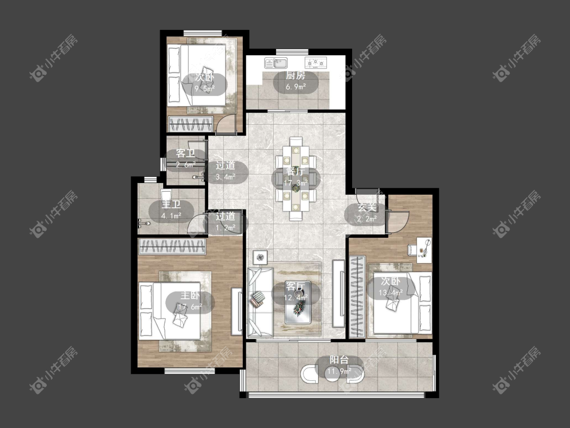 镇江天怡天瑞宸在售二手房源户型图_小牛看房