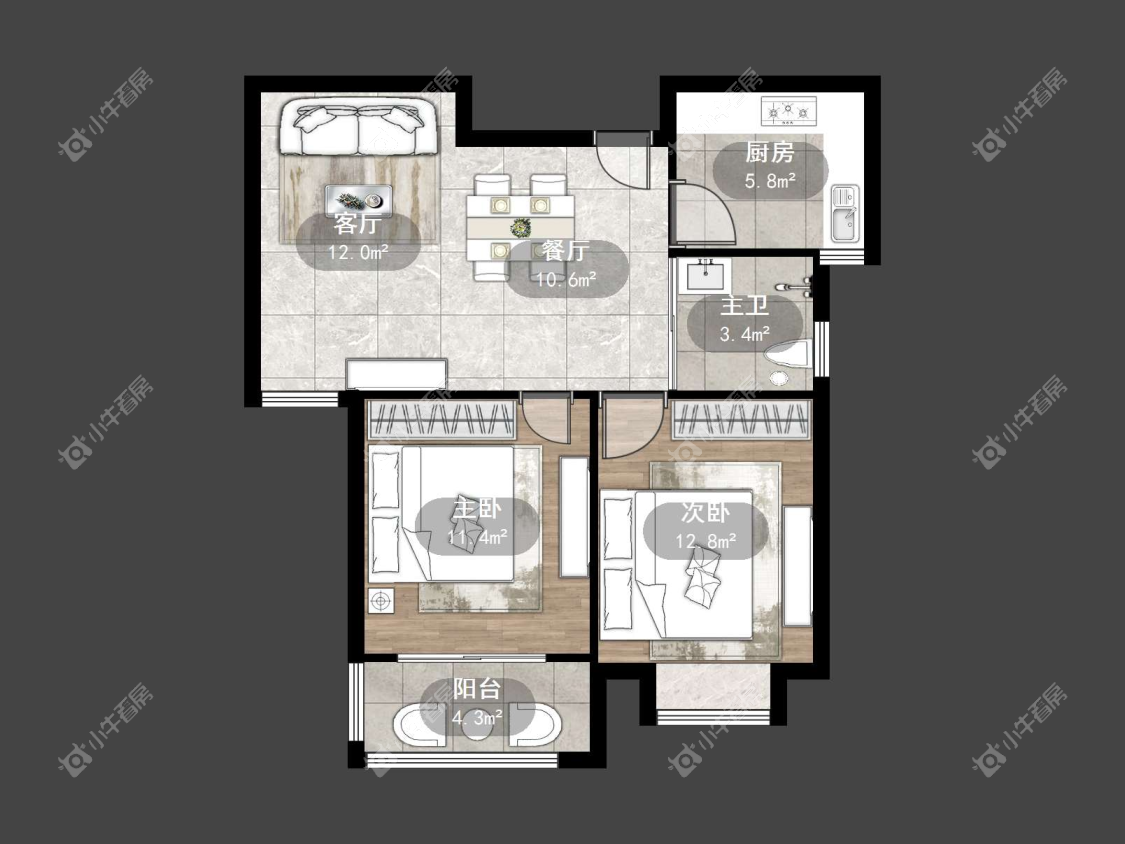 镇江天波城在售二手房源户型图_小牛看房