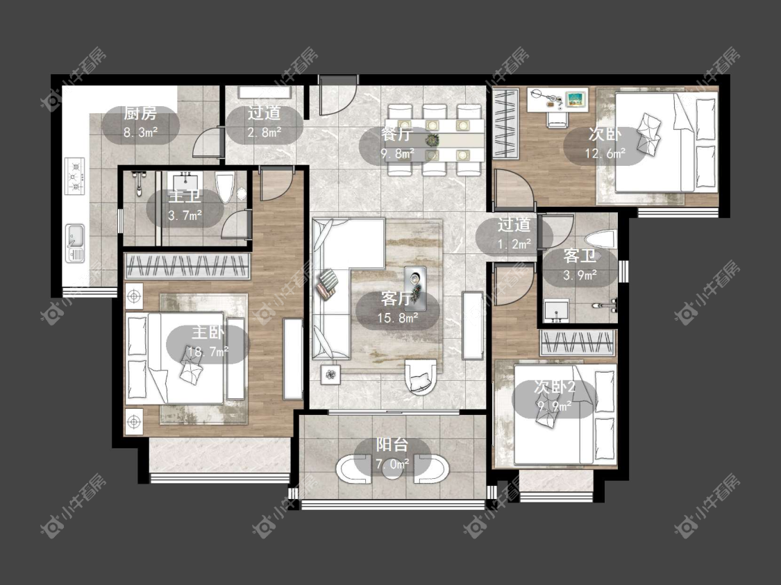 镇江恒大名都一期在售二手房源户型图_小牛看房