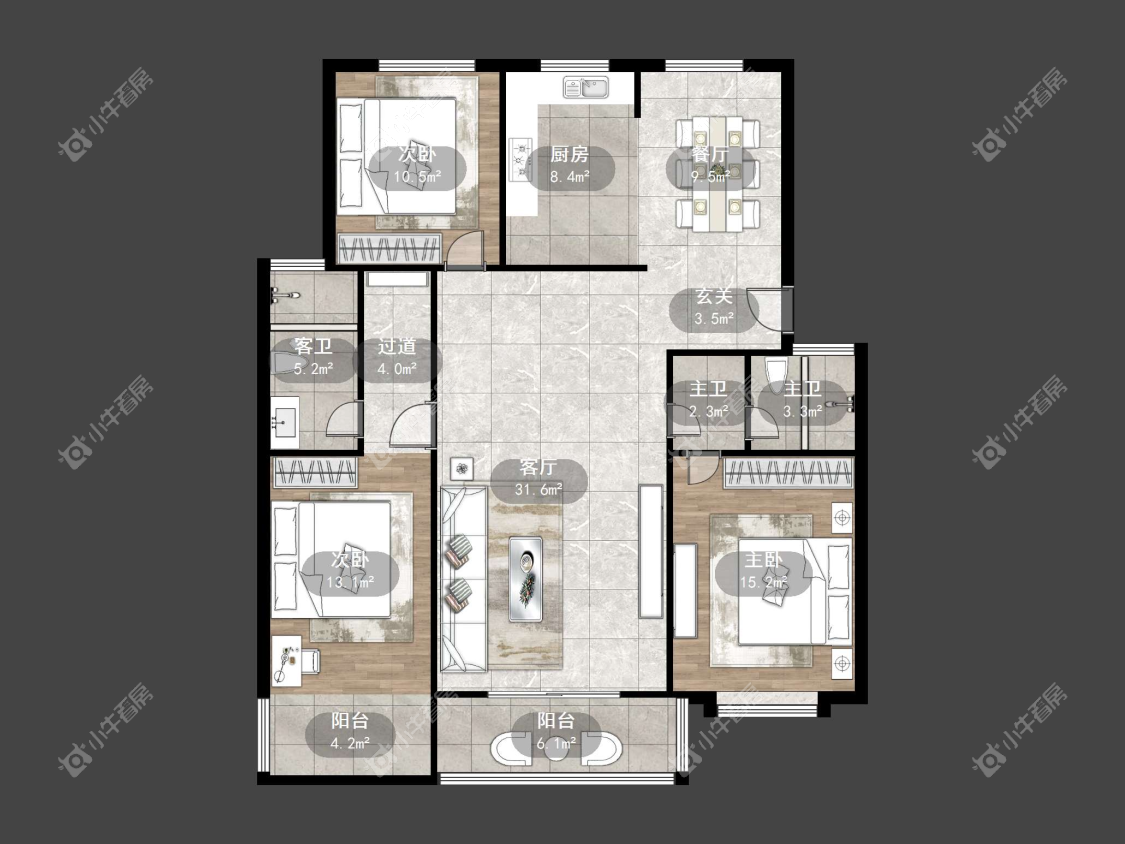 镇江中心嘉园在售二手房源户型图_小牛看房