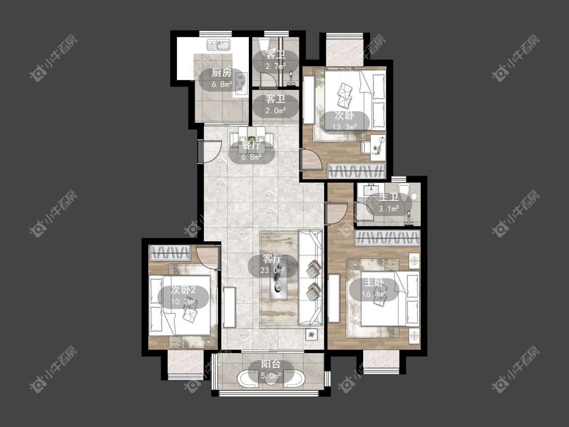 镇江迈村新城在售二手房源户型图_小牛看房