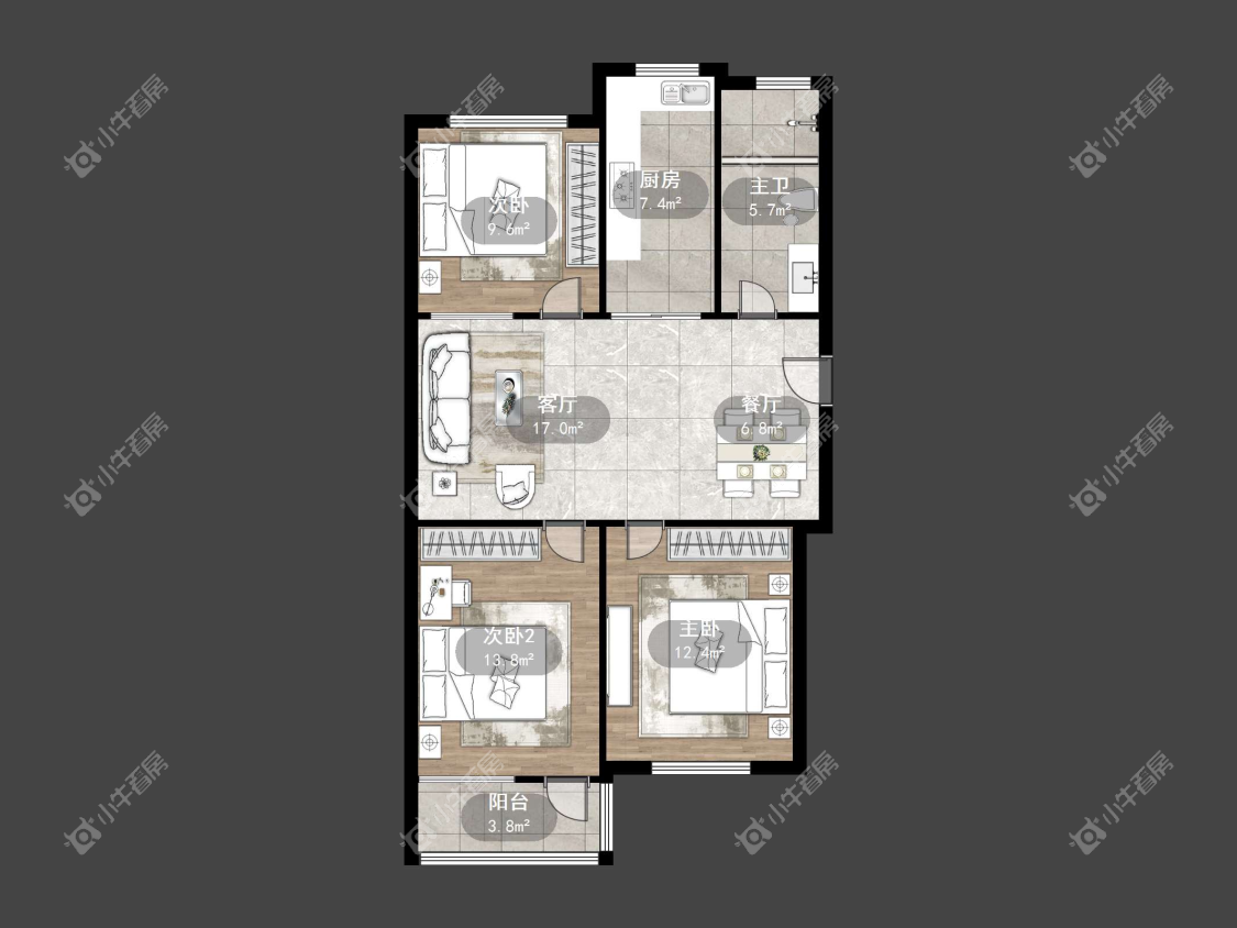 镇江水关新村在售二手房源户型图_小牛看房