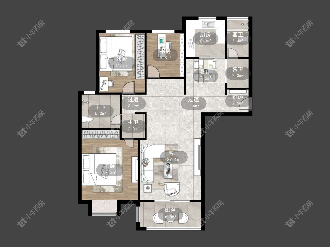 镇江信达香堤国际在售二手房源户型图_小牛看房