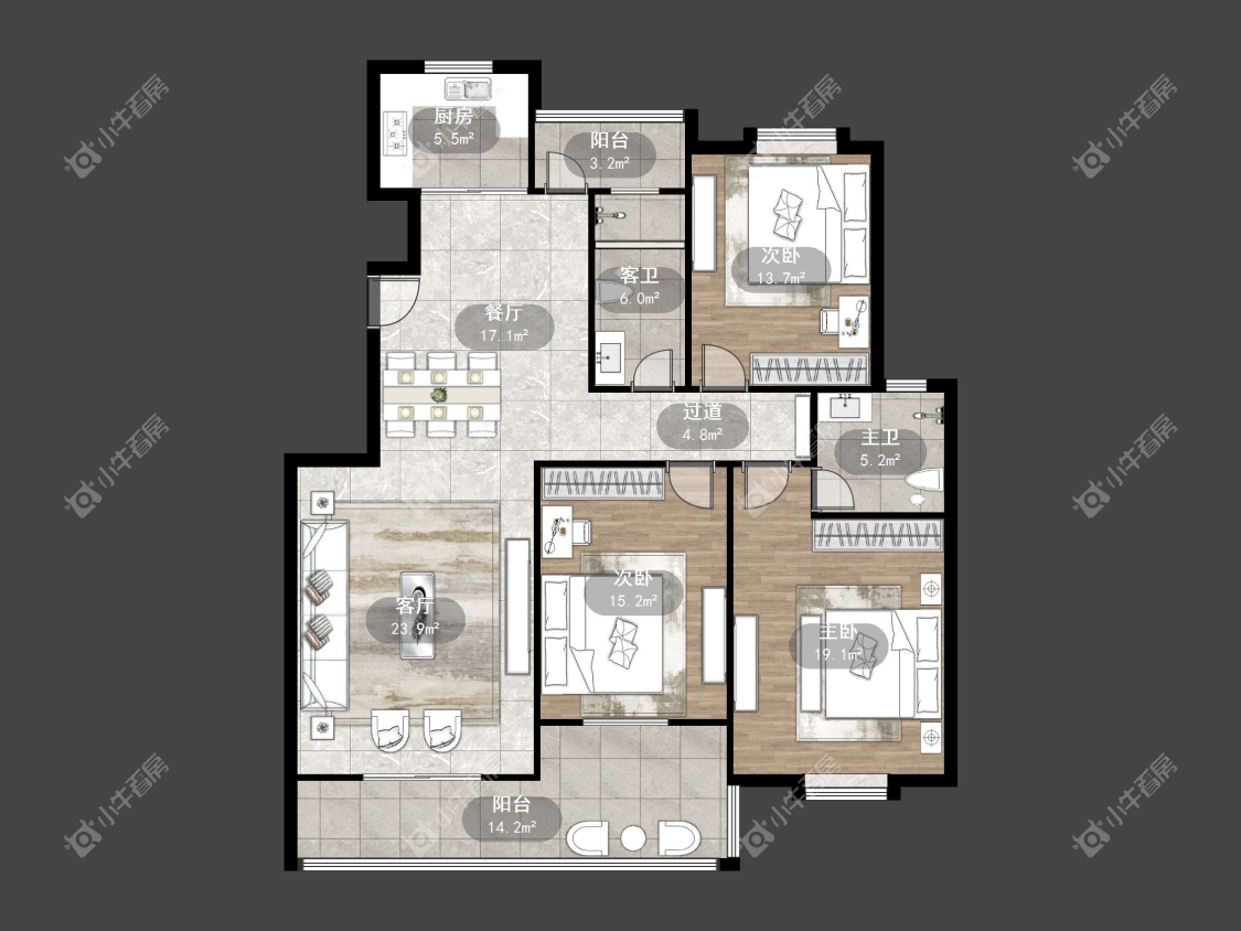 镇江华都锦城在售二手房源户型图_小牛看房